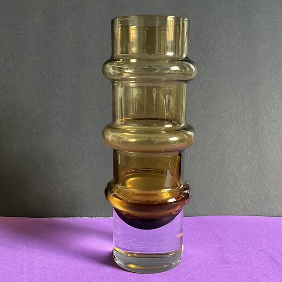 Svensk Form Seda Sweden Bo Borgstrom Bamboo Glass Vase - Picture 12 of 16